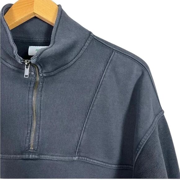 Aerie Grey Oversized Half Zip Pull Over Sweater Size Small EUC - Picture 2 of 5